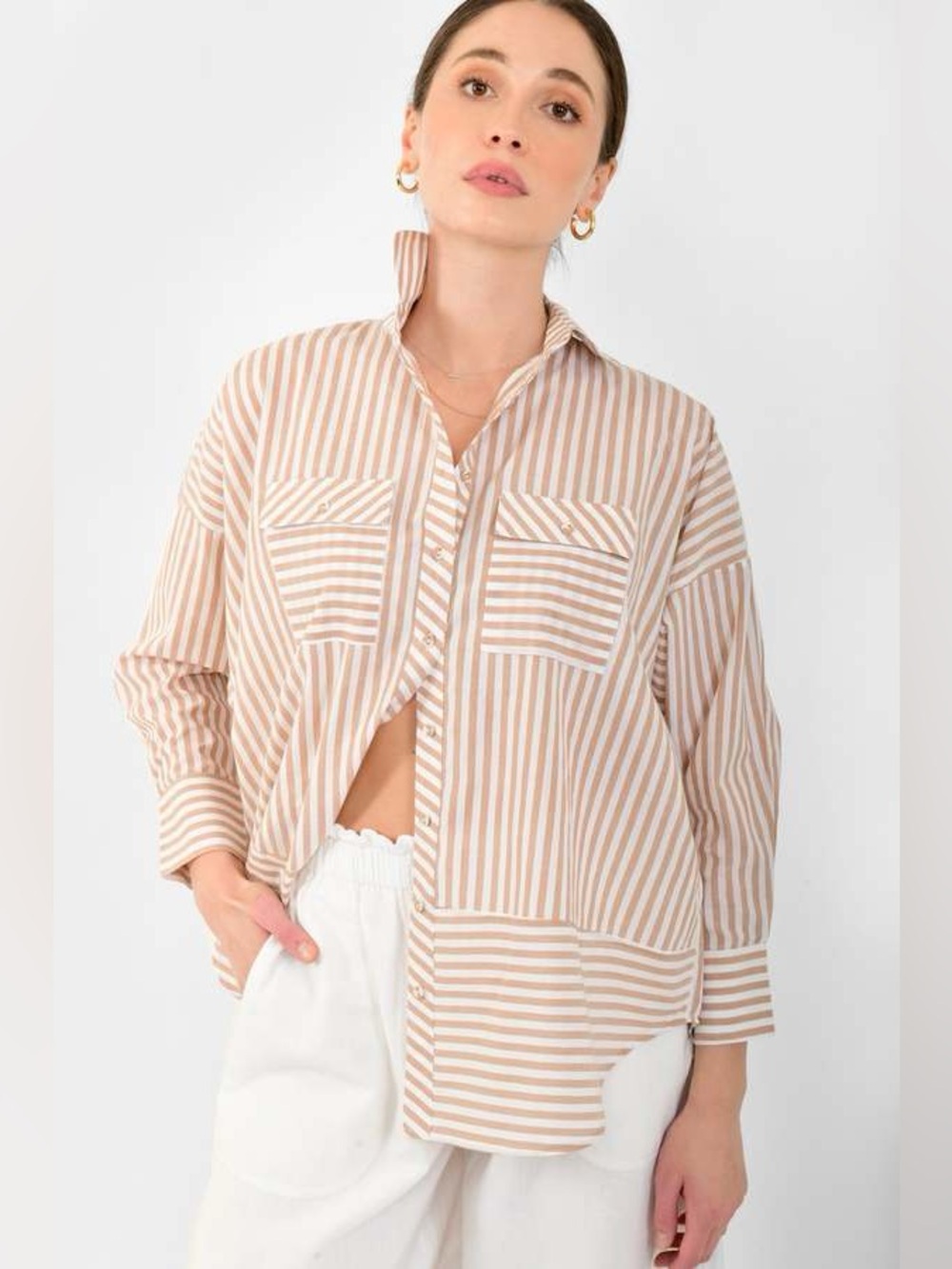 Mirth Kyoto Blouse in Bronze Stripe